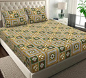 VAS COLLECTIONS Microfiber Double Flat 144 TC Abstract 1 Bedsheet with 2 Pillow Covers