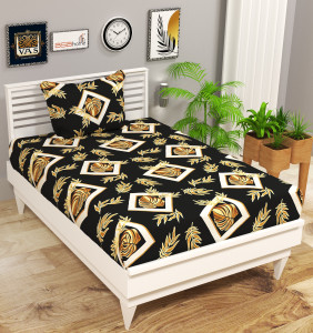 vas collections microfiber single flat 144 tc abstract 1 bedsheet with 2 pillow covers