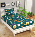 VAS COLLECTIONS Microfiber Single Flat 144 TC Abstract 1 Bedsheet with 2 Pillow Covers