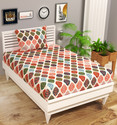 VAS COLLECTIONS Microfiber Single Flat 144 TC Abstract 1 Bedsheet with 2 Pillow Covers