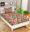 VAS COLLECTIONS Microfiber Single Flat 144 TC Abstract 1 Bedsheet with 2 Pillow Covers