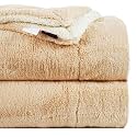 VAS COLLECTIONS Super Soft Reversible Sherpa Blanket for Single Bed (56×88 in / 142×224 cm) 1.8 kg, 570 GSM – Polyester Micromink and Sherpa Flannel, Heavy Winter Use, Solid Beige &amp; Grey