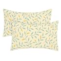 VAS COLLECTIONS Premium 160 TC Microfiber 3D Printed Pillow Covers | Regular Pillow Cases | 2 Piece Pillow Cover, (17 x 27 inches), Light Green &amp; Yellow