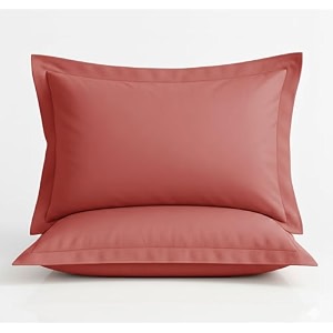 vas collections premium pillow cover set of 2  210 tc 100 pure cotton  solid color hotel quality pillow covers for home hotel amp hospital use  18 x 28 inches red