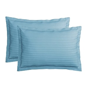 vas collections premium 210 tc 100 pure cotton satin stripes pillow cover set of 2 pcs for hotel hospital uses 18x28 inches - aqua