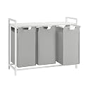 VASAGLE Laundry Basket, Shelf, Metal Frame, 120 L, 87.7 x 33 x 72 cm