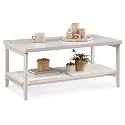 VASAGLE 2-Tier Coffee Table Rectangular PE Rattan