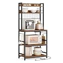 VASAGLE Bakers Rack with Power Outlet, 23.6 Inches Microwave Stand