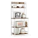 VASAGLE Bakers Rack with Power Outlet, 23.6 Inches Microwave Stand