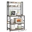 VASAGLE Bakers Rack with Power Outlet, 31.5 Inches Microwave Stand