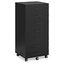 VASAGLE File Cabinet with Wheels, 7 Drawers, Tool-Free Sliding Rails