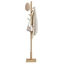 VASAGLE Solid Wood Coat Rack, Free Standing, 8 Hooks, 3 Height Options