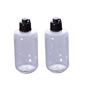 vasana 200ml86oz empty refill plastic squeeze bottles with black flip cap cosmetic makeup essential oil water shampoo shower gel liquid body soapstorage holder diy beauty tool pack of 2 clear
