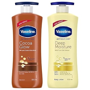 vaseline intensive care 24 hr nourishing cocoa glow body lotion with cocoa and shea butter- 600 ml amp vaseline intensive care deep moisture nourishing body lotion 600 ml