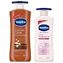 Vaseline Intensive Care 24 hr nourishing Cocoa Glow Body Lotion with Cocoa And Shea Butter- 600 ml &amp; Vaseline Healthy Bright Daily Brightening Body Lotion, For Healthy &amp; Glowing Skin, 400 ml
