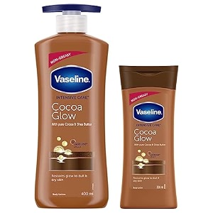 vaseline intensive care cocoa glow body lotion 200 ml and vaseline intensive care cocoa glow body lotion 400 ml