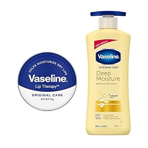 vaseline lip tin original care chapped lips 17g amp insive care deep moisture body lotion 400 ml