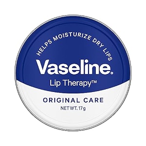 vaseline lip tins original care 17g  infused with vitamin e to hydrate amp moisturize dry lips transparent
