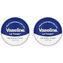 Vaseline Lip Tins Original Care, 17G|Infused With Vitamin E To Hydrate & Moisturize Dry Lips. (Pack Of 2), Clear