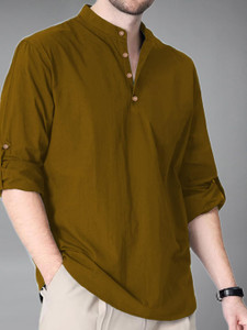 Vashuqi Solid Cotton Blend Straight Kurta for