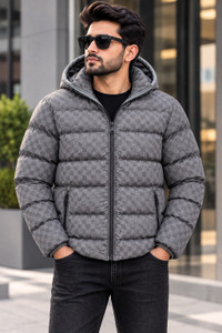VASTAREAL Men Checkered Puffer Jacket