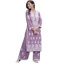 Women39s Cotton Blend Lucknowi Embroidered Chikankari Straight