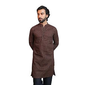 Vastraa Fusion Mens Printed Kurta Pure Cotton