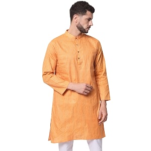 Vastraa Fusion Mens Printed Kurta Pure Cotton