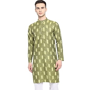 Vastraa Fusion Mens Printed Kurta Pure Cotton