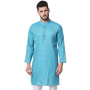 Vastraa Fusion Mens Printed Kurta Pure Cotton