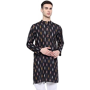 Vastraa Fusion Mens Printed Kurta Pure Cotton