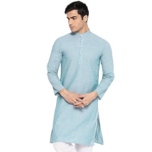 Vastraa Fusion Mens Printed Kurta Pure Cotton