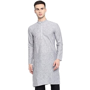 Vastraa Fusion Mens Printed Kurta Pure Cotton