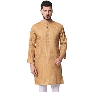 Vastraa Fusion Mens Printed Kurta Pure Cotton