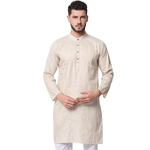 Vastraa Fusion Mens Printed Kurta Pure Cotton