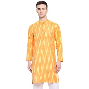 Vastraa Fusion Mens Printed Kurta Pure Cotton