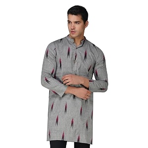 Vastraa Fusion Mens Printed Kurta Pure Cotton