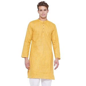 Vastraa Fusion Mens Printed Kurta Pure Cotton