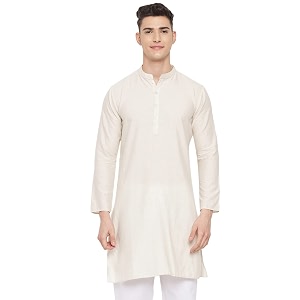 Vastraa Fusion Mens Printed Kurta Pure Cotton