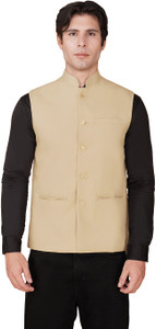 Vastraa Fusion Sleeveless Solid Men Jacket