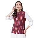 Vastraa Fusion Solid Indian Traditional Ethnic Waistcoat Festive Woolen Nehru Jacket for Women