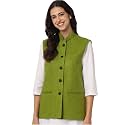 Vastraa Fusion Solid Indian Traditional Ethnic Waistcoat Festive Woolen Nehru Jacket for Women