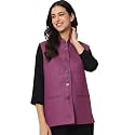 Vastraa Fusion Solid Indian Traditional Ethnic Waistcoat Festive Woolen Nehru Jacket for Women