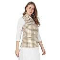 Vastraa Fusion Solid Indian Traditional Ethnic Waistcoat Festive Woolen Nehru Jacket for Women
