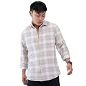 VASTRADO Greige amp White Checkered Shirt