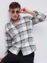 VASTRADO Men Checkered Casual White Shirt