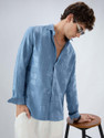 VASTRADO Men Self Design Casual Blue Shirt