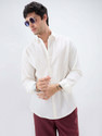 VASTRADO Men Self Design Casual White Shirt