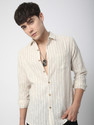 VASTRADO Men Slim Fit Striped Cut Away