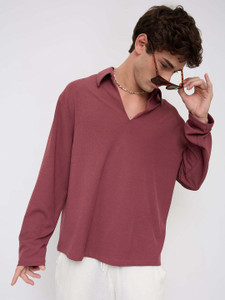 VASTRADO Men Solid Casual Pink Shirt